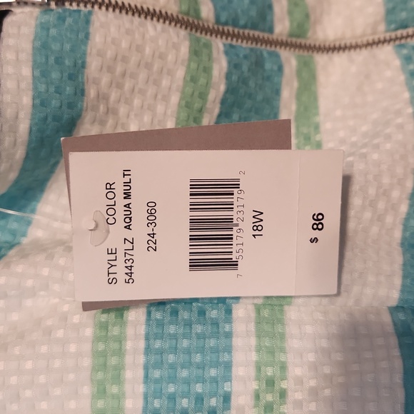 Danny And Nicole Chevron Striped Sleeveless Dress SZ 18W NWT POCKETS! - Picture 5 of 10